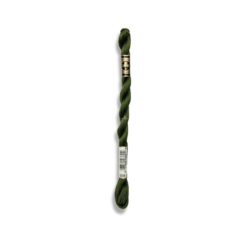 DMC Pearl Cotton Art. 115/5, 936 Very Dark Avocado Green - Broderigarn, Garn, Sticka & virka
