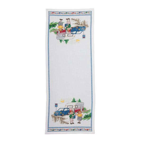 Broderisett campingvogn ferieløper 29x74 cm Broderisett campingvogn ferieløper 29x74 cm