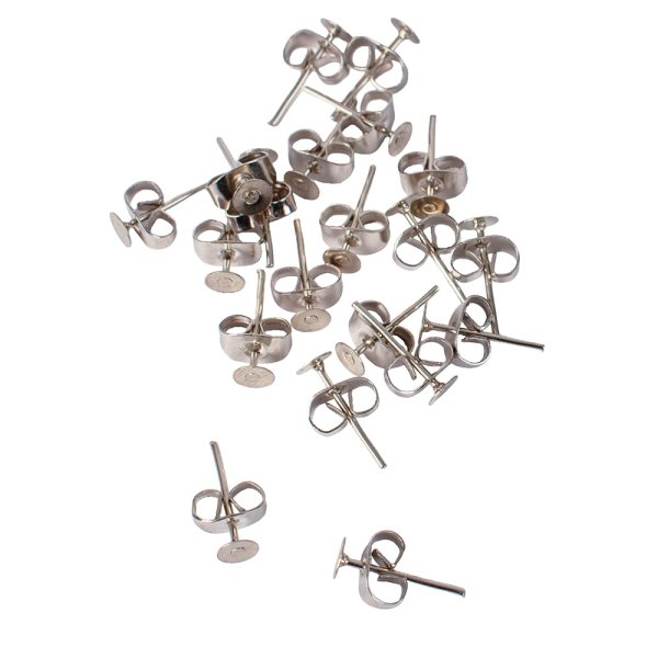 Örhänge med platta 12 mm försilvrade - 20 st Örhänge med platta 12 mm försilvrade - 20 st