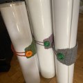 Kundbild Knappar 35mm grön 4 st: De blev jättebra till mina virkade...