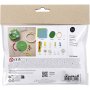 Broderisett Mini Ansikter Bl�/Gr�nn - 2 dekorasjoner