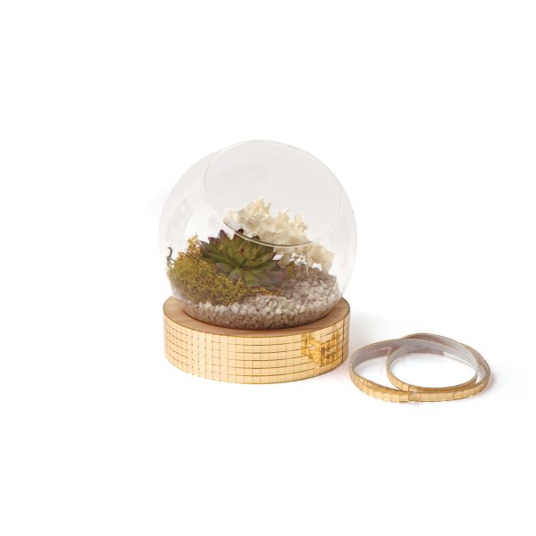 Sj�lvh�ftande spegelband facetterat - guld