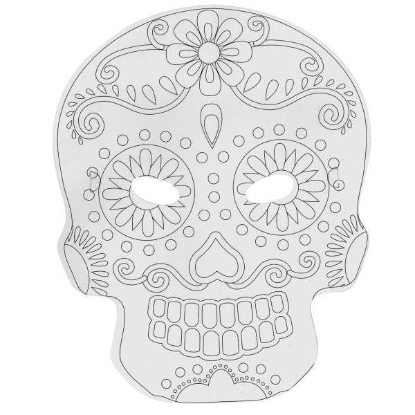 Set med 6 platta masker med mexikanskt huvud Set med 6 platta masker med mexikanskt huvud