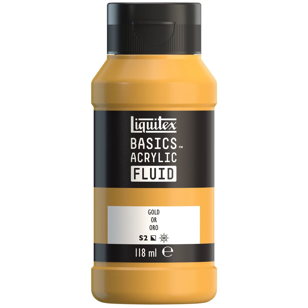 Akrylfärg - Liquitex Basics Fluid - 118ml - Gold - Akrylfärger, Konstnärsfärger