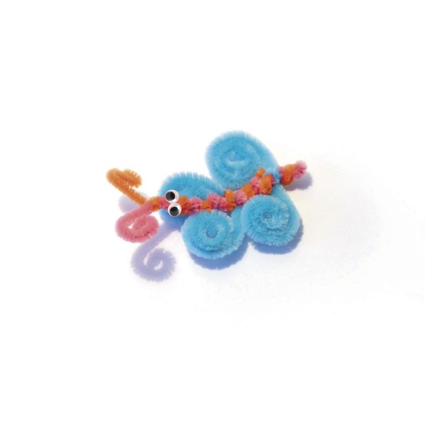 Pysselset med chenille och r�rliga �gon - m�nster �lvor