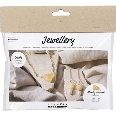 Mini DIY Kit Smykker, halskder og armbnd med honning calcit