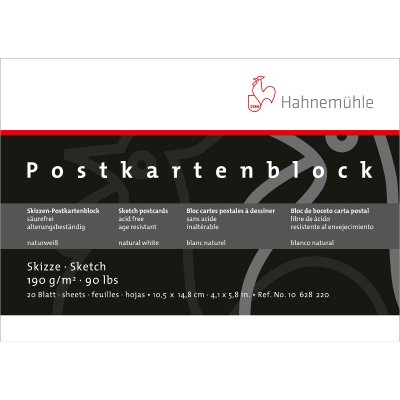 Ritblock Hahnemhle Sketch Vykort 190g - 10,5x14,8cm