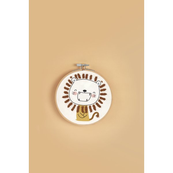 Broderikit med lejon, � 15 cm