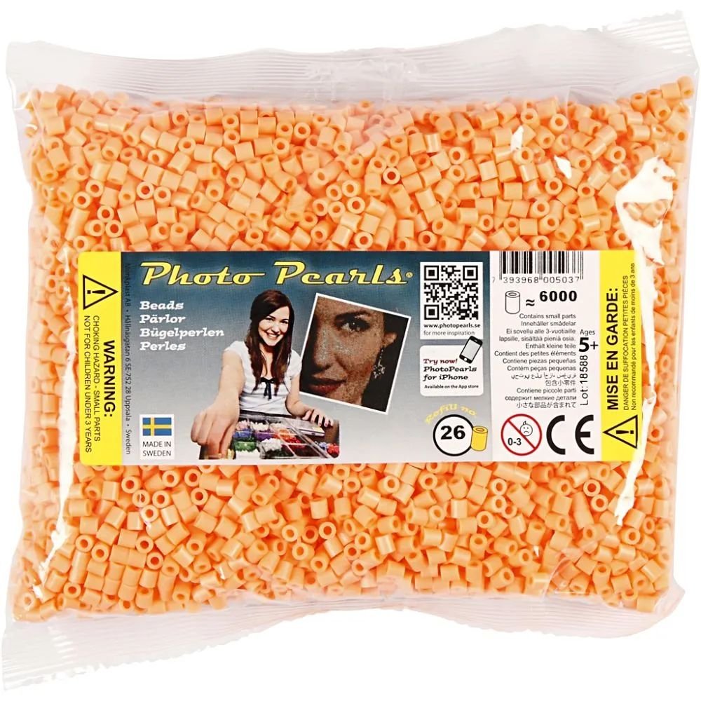 NABBI PhotoPearls - Lys orange (26) - 6000 stk - Photo Pearls, Perler & perleplader, Håndværk