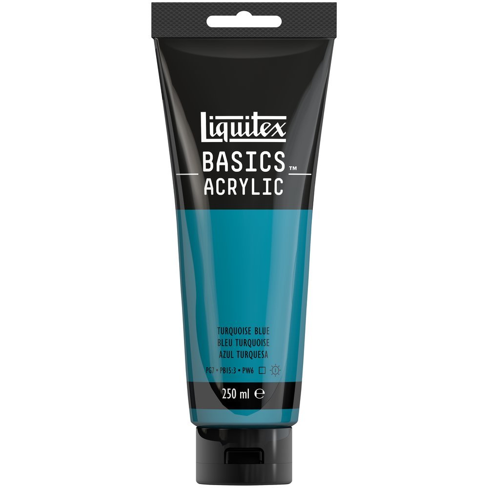 Akrylfärg - Liquitex Basics - 250ml - Turquoise Blue - Akrylfärger, Konstnärsfärger