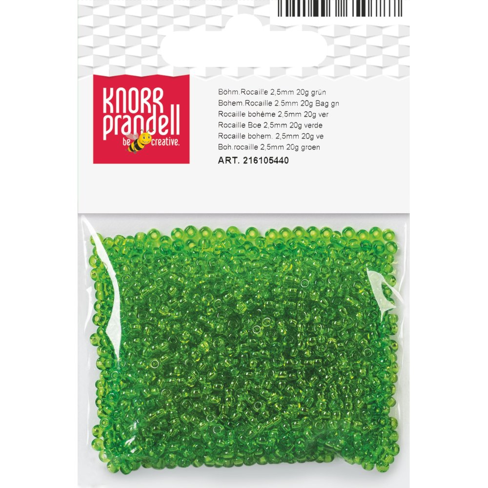Rocailleperler 2,5 mm, 20 g, grønne - Blandinger av rocailleperler, Rocaillesperlor, Håndverk