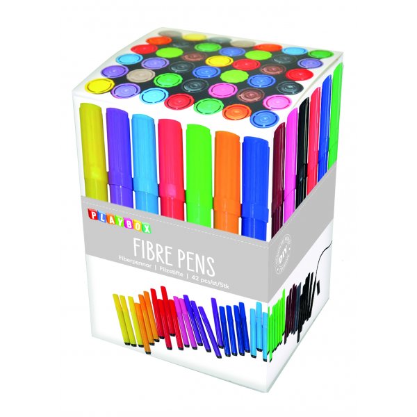 Fiberpennor tjocka - olika f�rger -&nbsp;42 st