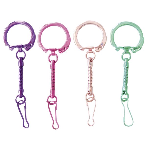 Färgglada metallnyckelringar med krok, 10-pack Färgglada metallnyckelringar med krok, 10-pack
