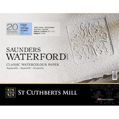 Akvarelblok Saunders Waterford 300 g High White - Koldpresset