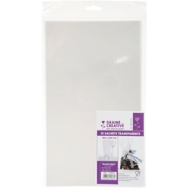 Genomskinliga p�sar 18 x 30 cm - 10 st