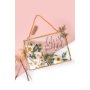 Rektangul�r glasram med kedja 18 x 13 cm