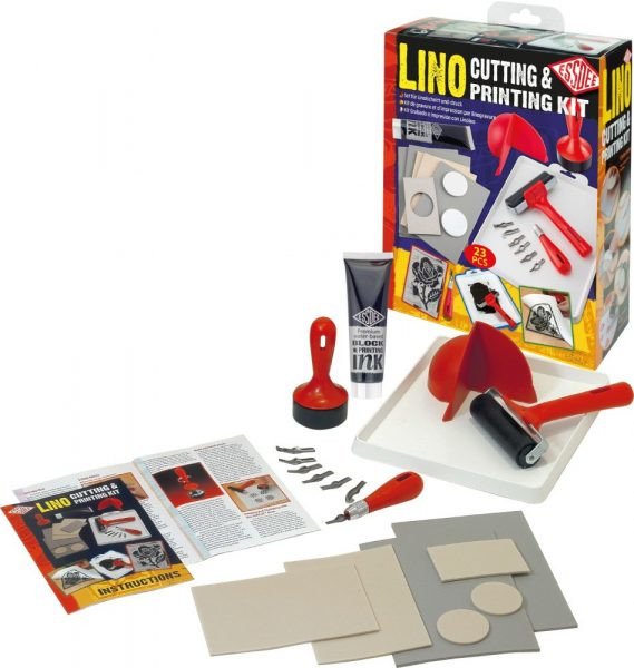 Komplett linoset Essdee - 23 delar f�r linoleumtryck