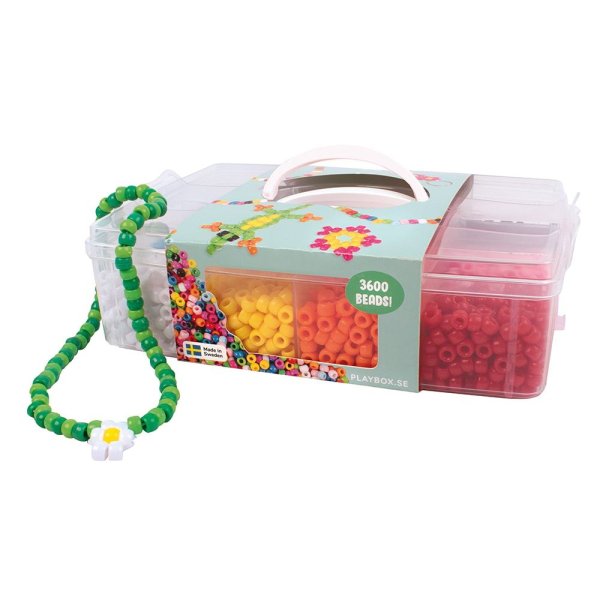 Pony beads i förvaringsbox 3600 st - 12 färger Pony beads i förvaringsbox 3600 st - 12 färger
