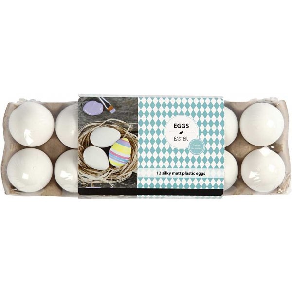 Plastägg - Vita - 12 st Plastägg - Vita - 12 st