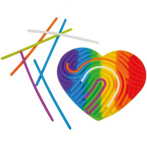 Fidget med strips hj�rta 17�20 cm silikon