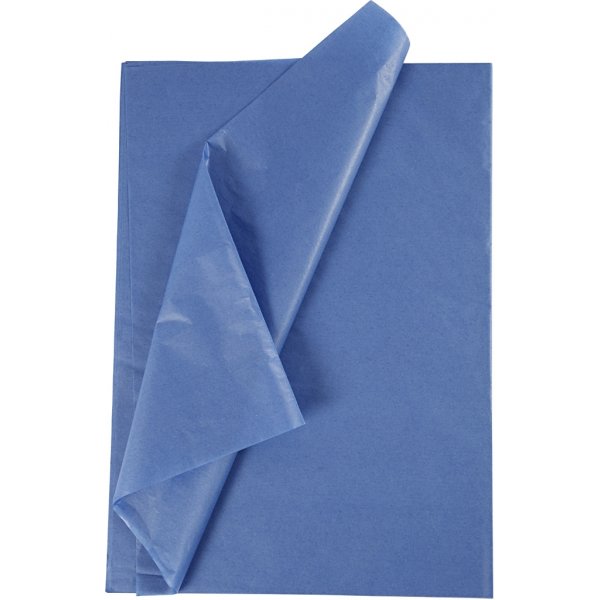 Silkespapper - blå - 50 x 70 cm - 14 g -25 ark Silkespapper - blå - 50 x 70 cm - 14 g -25 ark