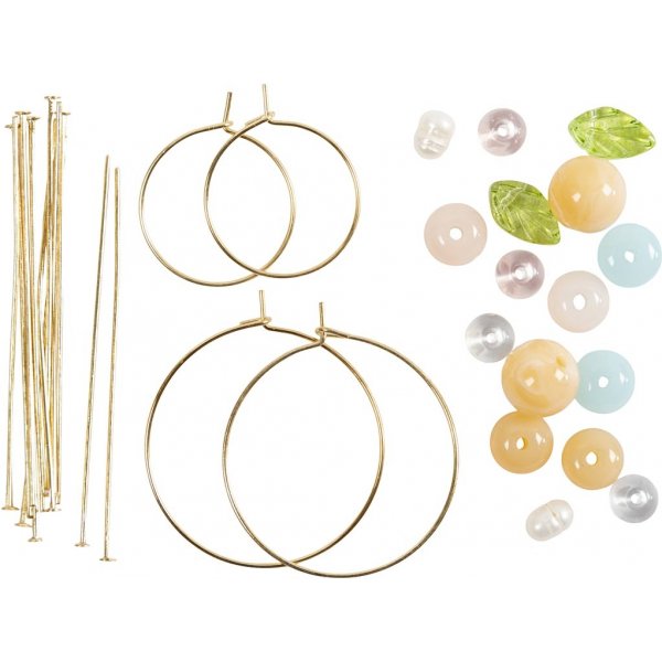 Mini DIY Kit Smycken - Creoler med pärlor Mini DIY Kit Smycken - Creoler med pärlor