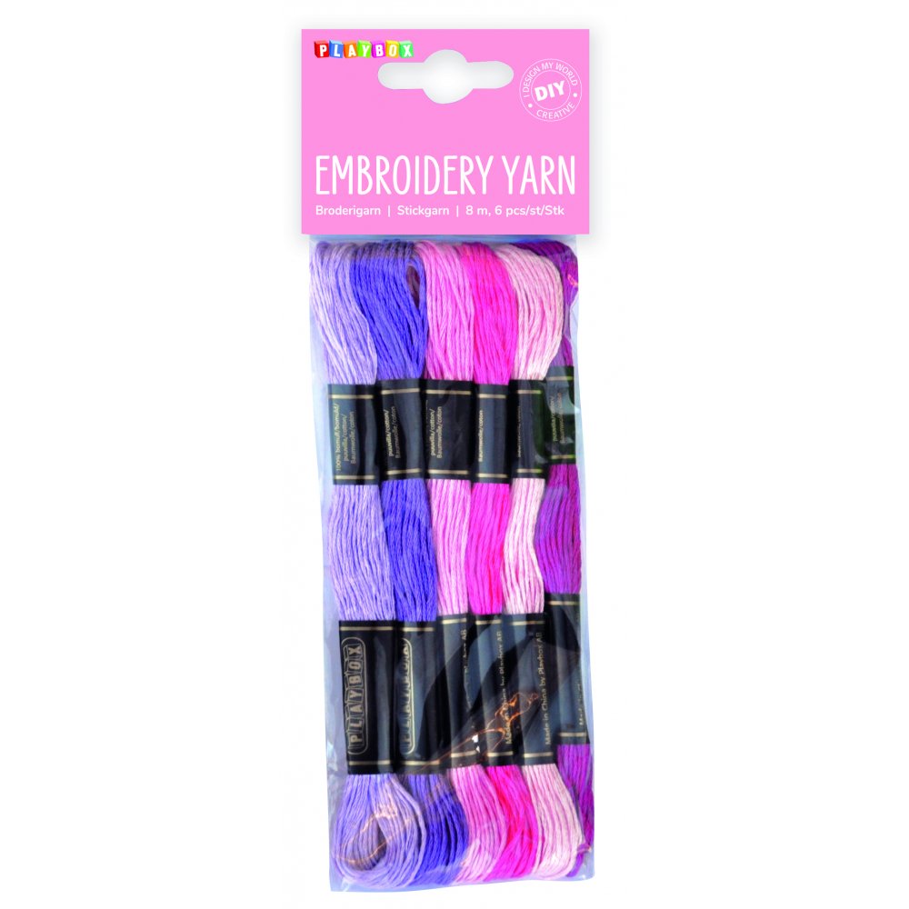 Broderigarn / moulinegarn - rosa & lila - Broderigarn, Garn, Sticka & virka