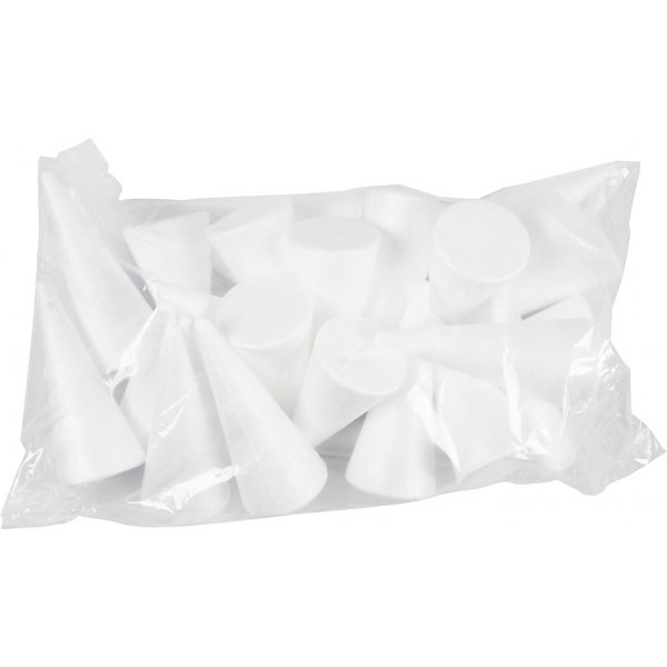 Käglor av frigolit - vit - Ø6 cm - 25 st Käglor av frigolit - vit - Ø6 cm - 25 st