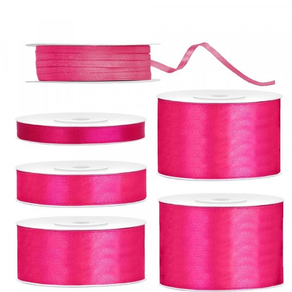 Satinband - M�rkrosa - 25 meter