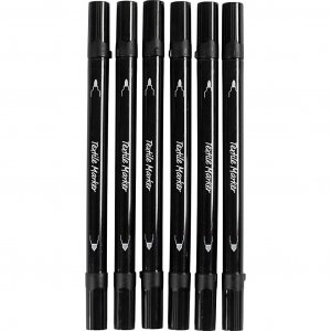 Tekstiltuscher med sort dobbelt spids, 2,3-3,6 mm, 6 stk.