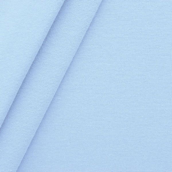 Ensfarvet bomuldsribstof - rør 35 cm - Lyseblå - Manchet, Beklædningsstoffer, Stof