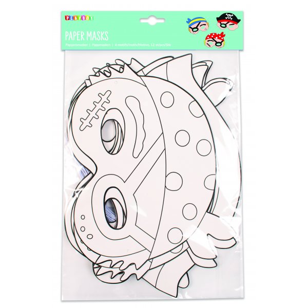 Pappersmasker pirater 12 st Pappersmasker pirater 12 st