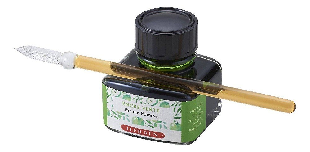 Blæk med duft 30 ml - Grøn (Æble) - Tusch & Blæk, Kunstnerfarver