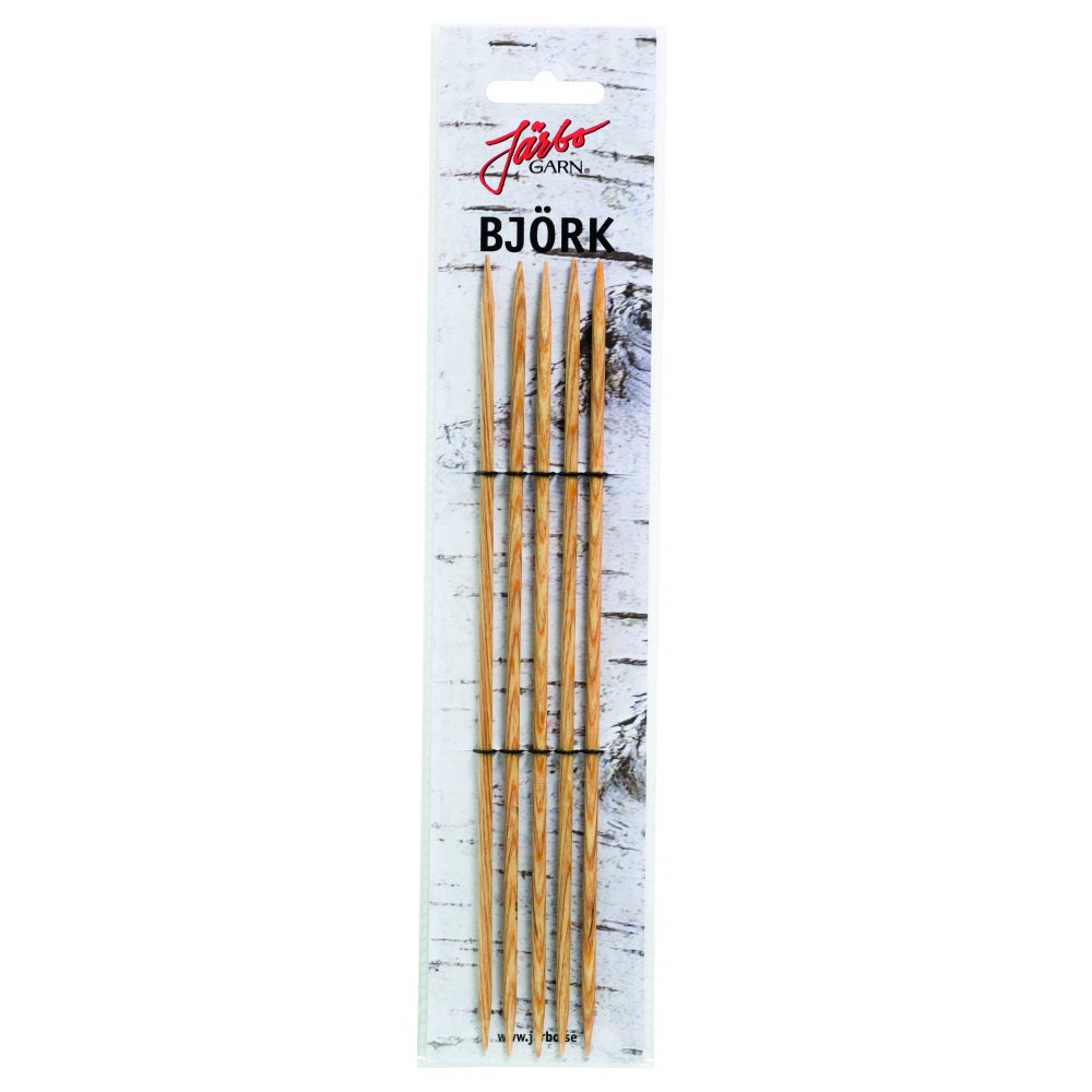 Ermpinner Bjørk - 20 cm/3,0 mm - Strømpepinner, Strikkepinner, Strikking, Strikke, hekle, knyte & veve