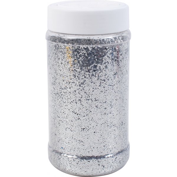 Glitterstrssel grovt silver
