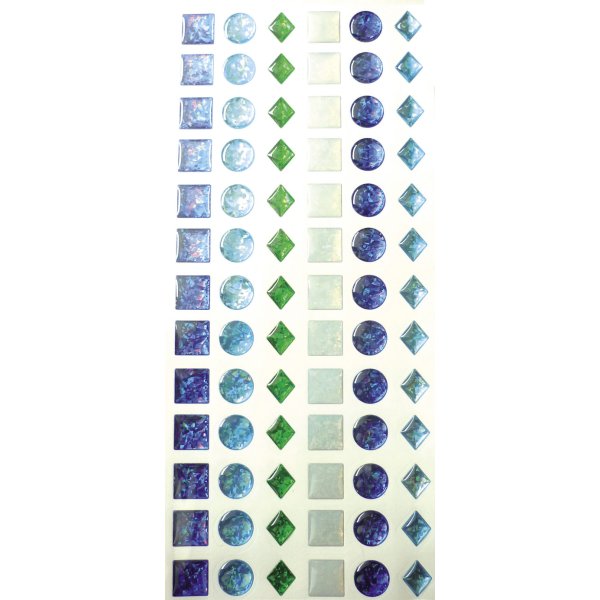 Epoxystickers i blandade blå och gröna nyanser, 12 mm, 78-pack Epoxystickers i blandade blå och gröna nyanser, 12 mm, 78-pack