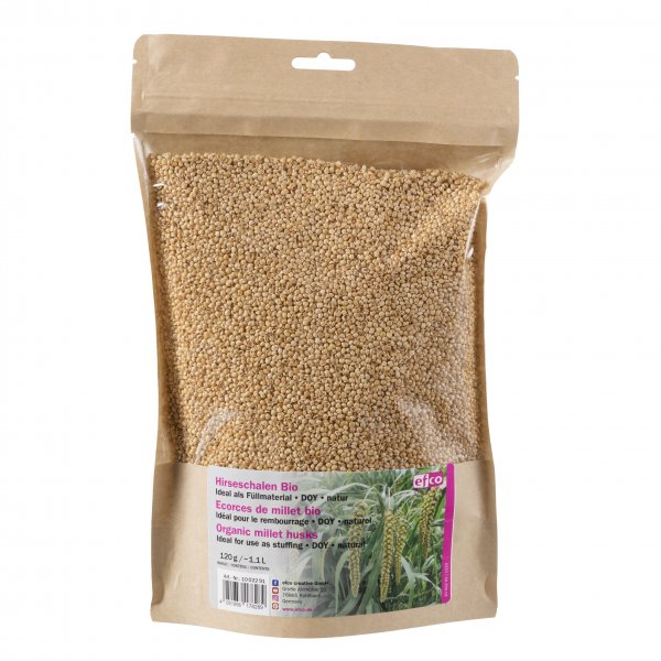 Organiskt hirsskal fr stoppning 120g - ca 1,1L