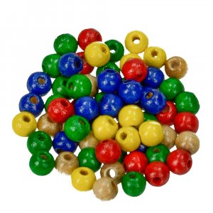 Tr�p�rlor 6 mm - blandade f�rger 110-pack H�ldiameter 2,0 mm