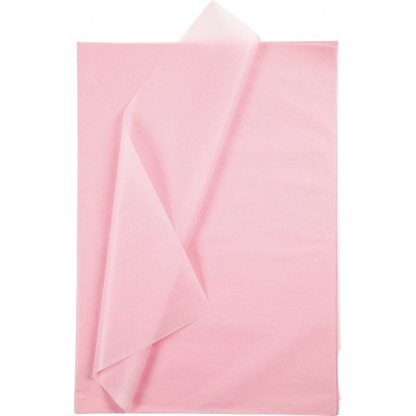 Silkespapper - ljusrosa - 50 x 70 cm - 14 g -25 ark Silkespapper - ljusrosa - 50 x 70 cm - 14 g -25 ark