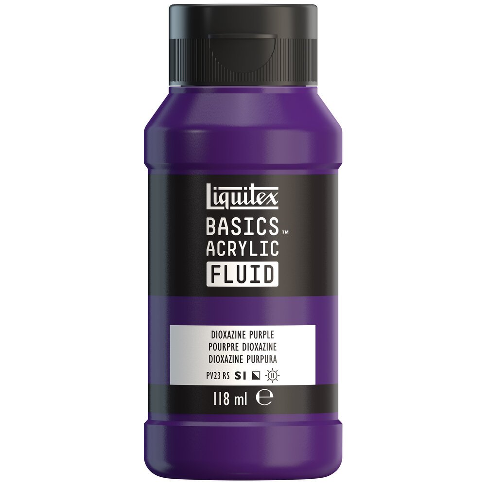 Akrylfärg - Liquitex Basics Fluid - 118ml - Dioxazine Purple - Akrylfärger, Konstnärsfärger