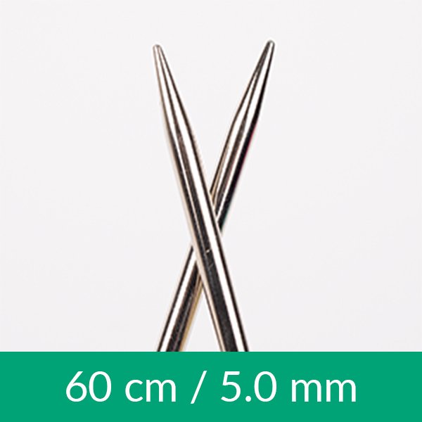Cirkulære strikkepinde - Messing - 60 cm 5,00 mm / 23,6 tommer US 8 - Rundpinde, Strikkepinde, Strikning, Strikke, hækle, knytte og væve