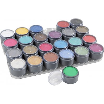 Grimas ansigtsmaling - makeup palette - blandede farver - 24 x 15 ml