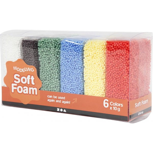 Soft Foam - standardfärger - 6 x 10 g Soft Foam - standardfärger - 6 x 10 g