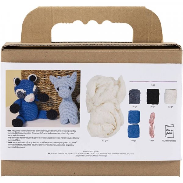 DIY-s�t amigurumi vaskebj�rn sort og bl� - 1 pakke.