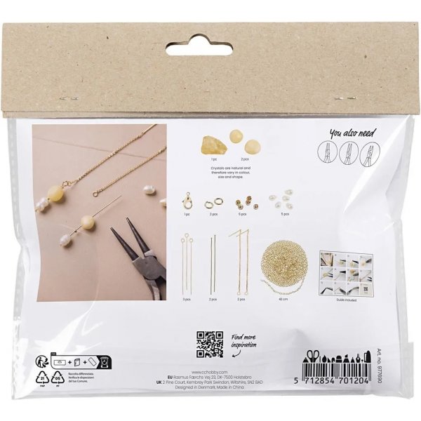 Mini DIY Kit Smycken, Halsband och armband med honungskalcit Mini DIY Kit Smycken, Halsband och armband med honungskalcit