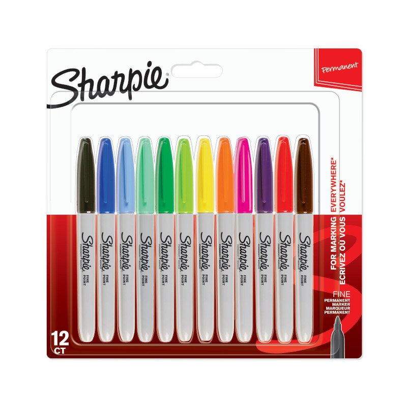 Fiberpennesæt Sharpie - 12-pak - Fiberpenne, Penne, Penne, kridt & tusch