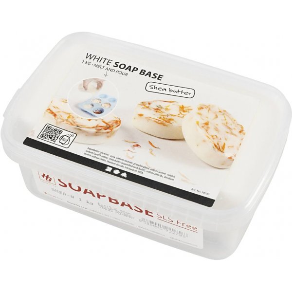 Tvålmassa med shea - vit - 1 kg Tvålmassa med shea - vit - 1 kg