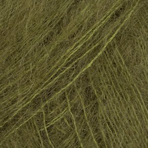 DROPS Kid-Silk Uni Colour garn 25g - M�rk oliv (66)