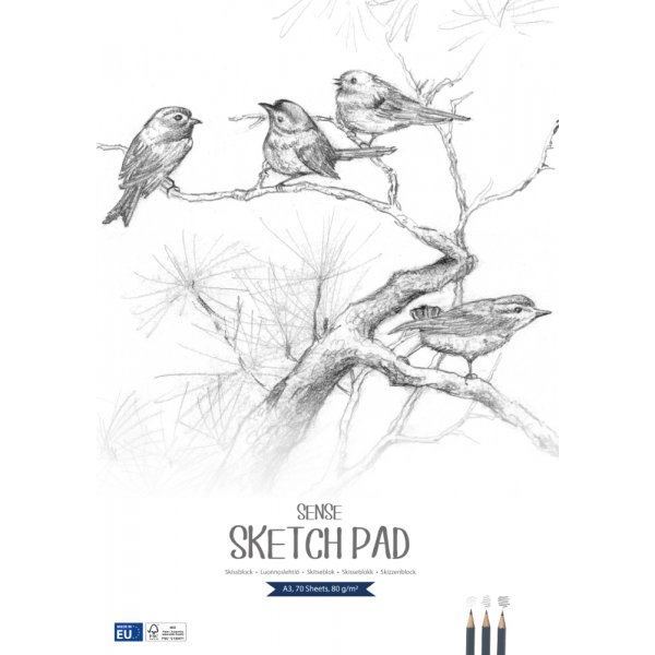 Skisseblokk 80g Sense FSC - A3 70 ark Skisseblokk 80g Sense FSC - A3 70 ark