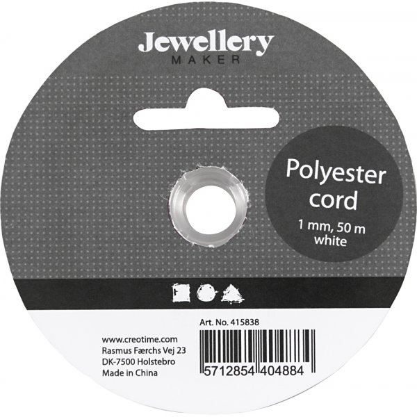 Polyestersnöre - vit - 50 m Polyestersnöre - vit - 50 m